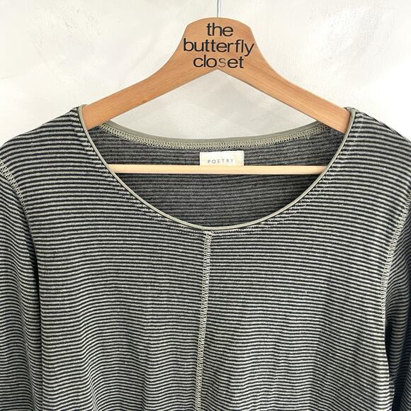 Poetry Green Striped Organic Cotton And Hemp Blend Size 8 X9010 - Picture 2 of 4
